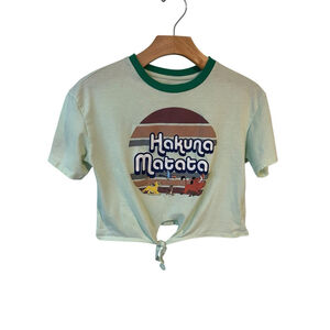 Disney Lion King Cropped T Shirt Green Juniors S
